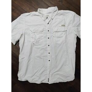 Columbia PFG Shirt Mens 3XL Ivory Button Up Fishing OmniShade Vented Outdoors